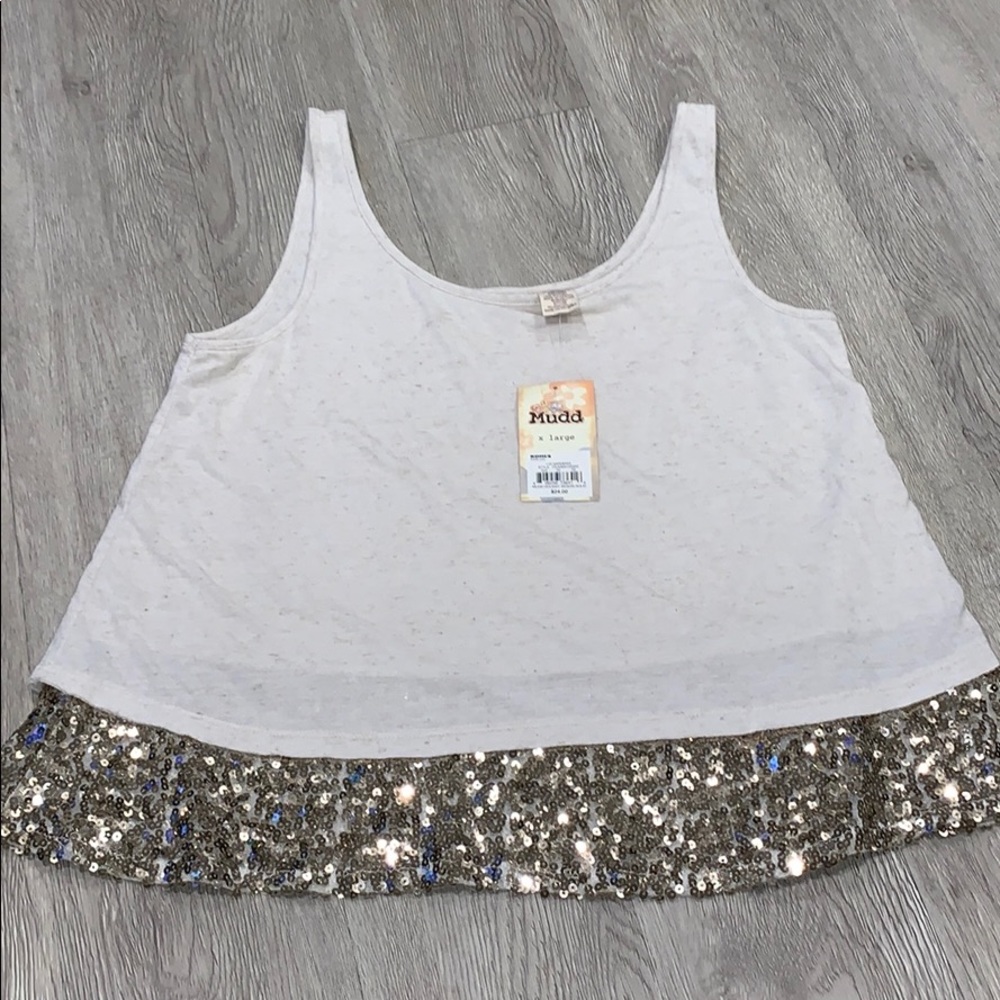 NWT! Tank with sequin details
